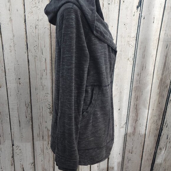 Women's Size 10 Lululemon Button Front hooded sweatshirt coat Gray Spacedye EUC - Picture 11 of 16